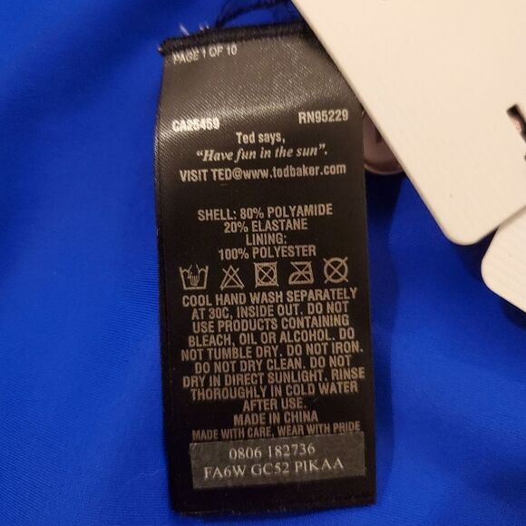 Ted Baker Pikaa Halter Swimsuit Bright Blue. - Picture 14 of 14